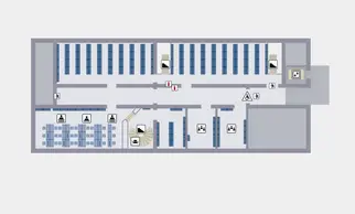 Floor plan of the basement of Branch Library 2 from the interactive floor plan