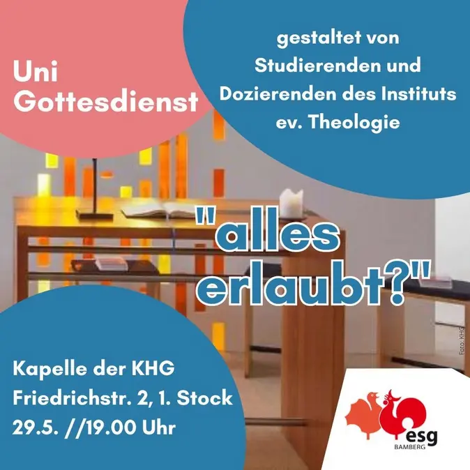 Einladungsplakat UniGottesdienst 29.05., 19 Uhr